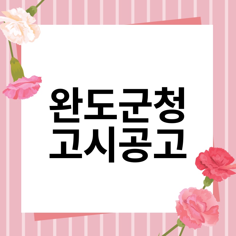 완도군청 고시공고: 완도 여행의 모든 것을 알려드립니다!
