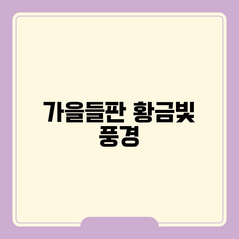 가을들판 황금빛 풍경