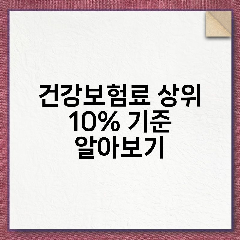 건강보험료 상위 10% 기준 알아보기