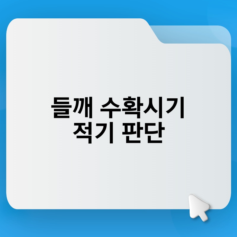 들깨 수확시기 적기 판단