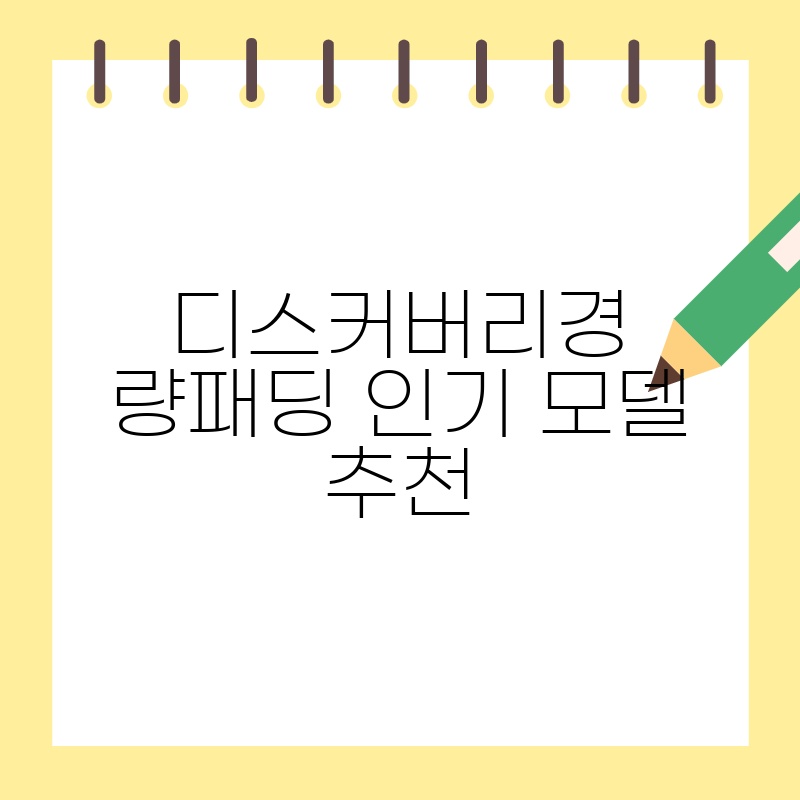 디스커버리경량패딩 인기 모델 추천