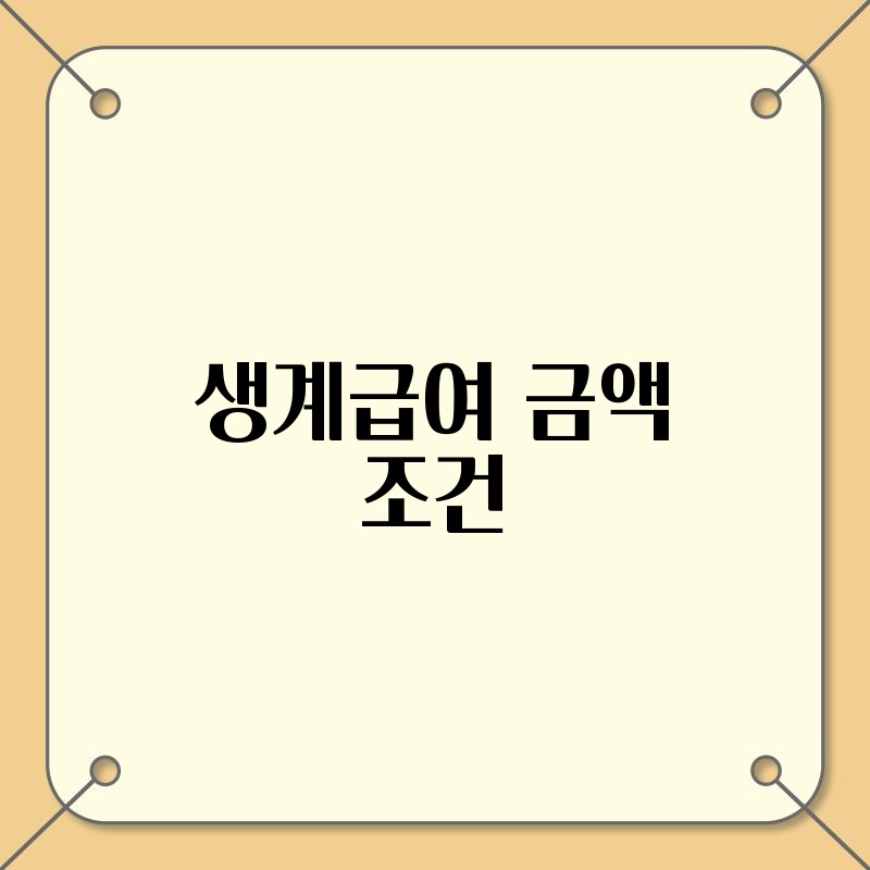 생계급여 금액 조건