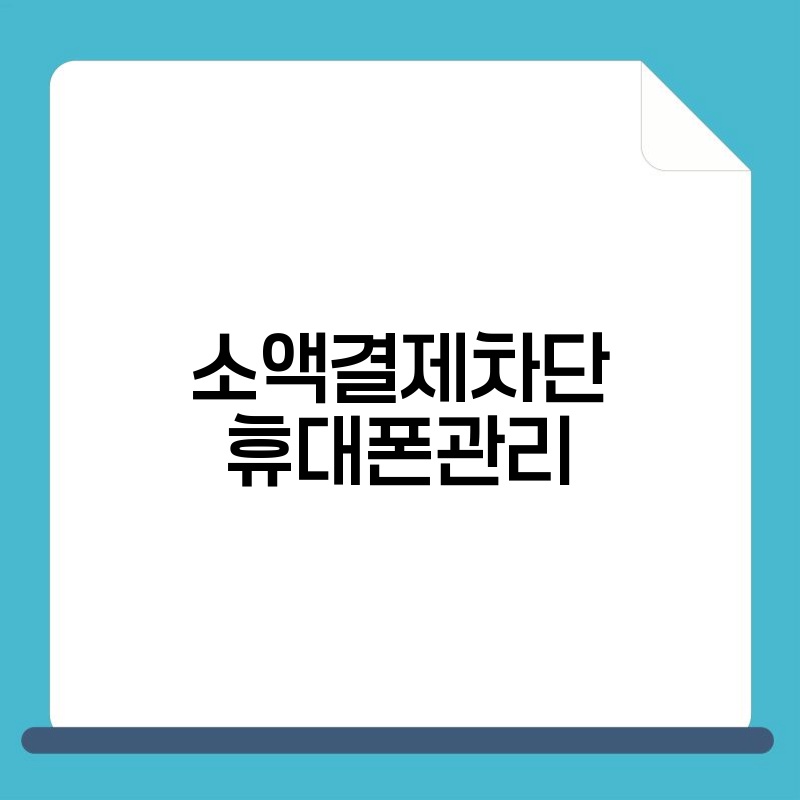 소액결제차단 휴대폰관리