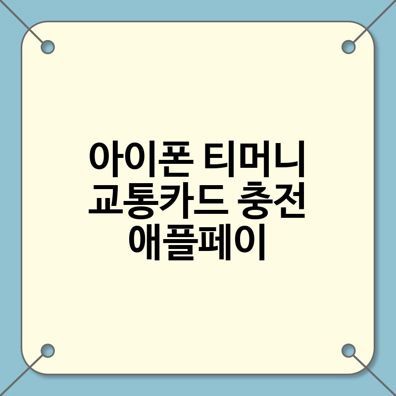아이폰 티머니 교통카드 충전 애플페이