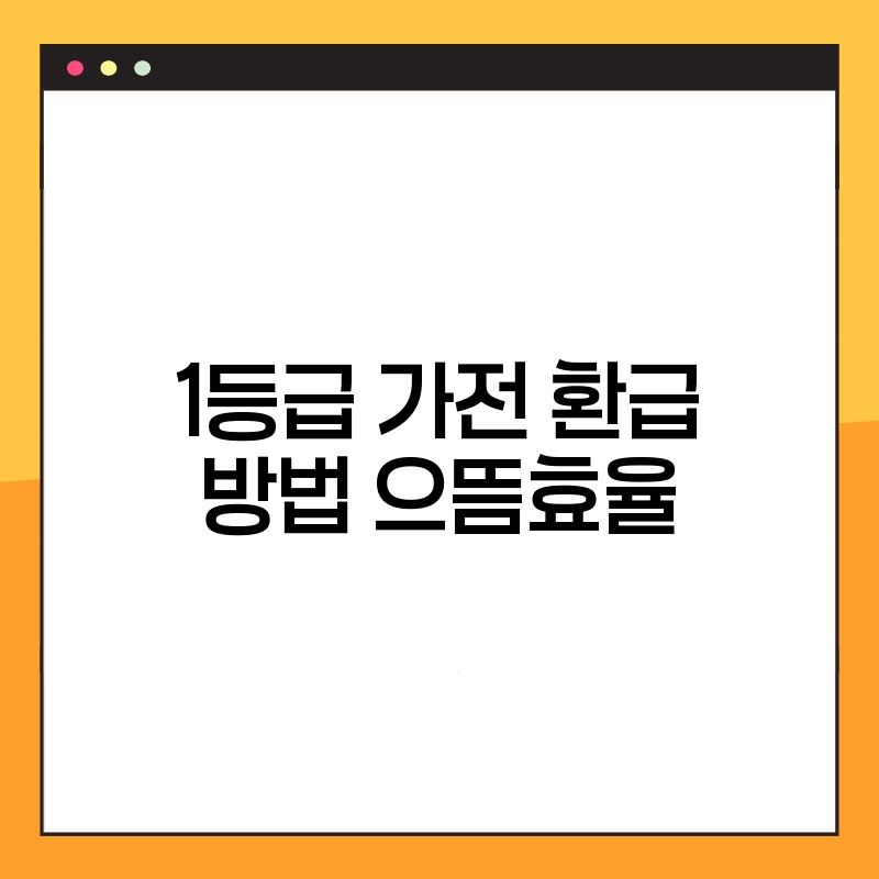 1등급 가전 환급 방법 으뜸효율