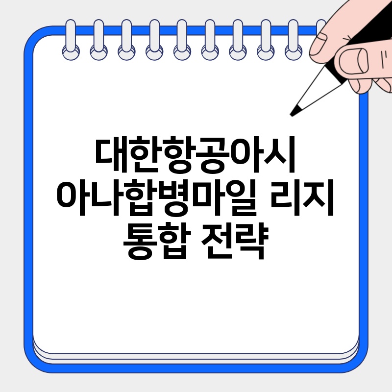 대한항공아시아나합병마일리지 통합 전략