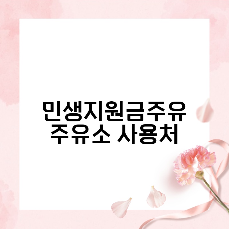 민생지원금주유 주유소 사용처