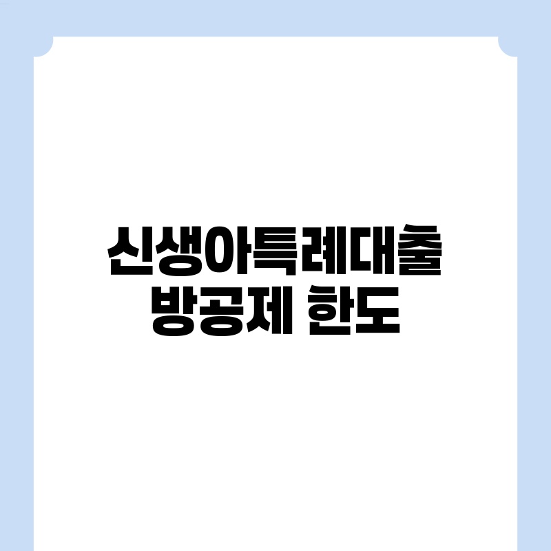 신생아특례대출 방공제 한도