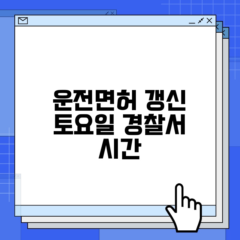 운전면허 갱신 토요일 경찰서 시간