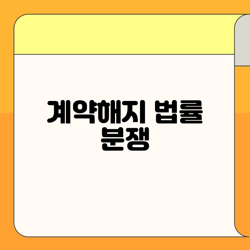 계약해지 법률 분쟁