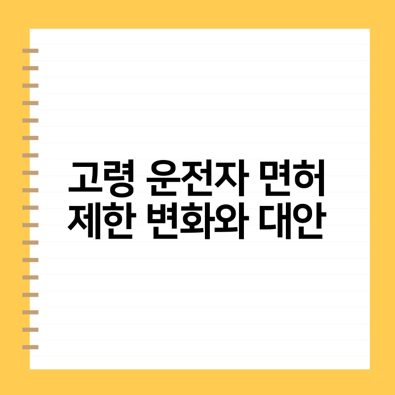 고령 운전자 면허 제한 변화와 대안