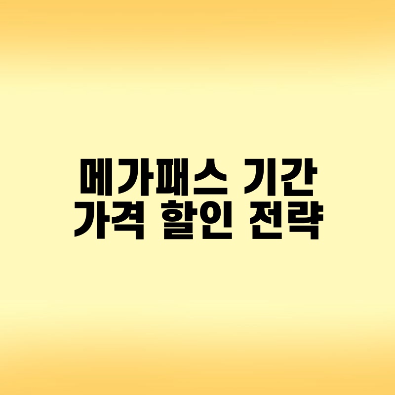 메가패스 기간 가격 할인 전략