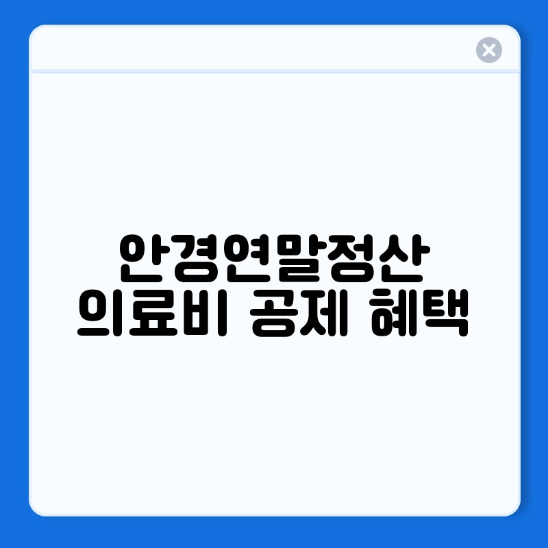 안경연말정산 의료비 공제 혜택