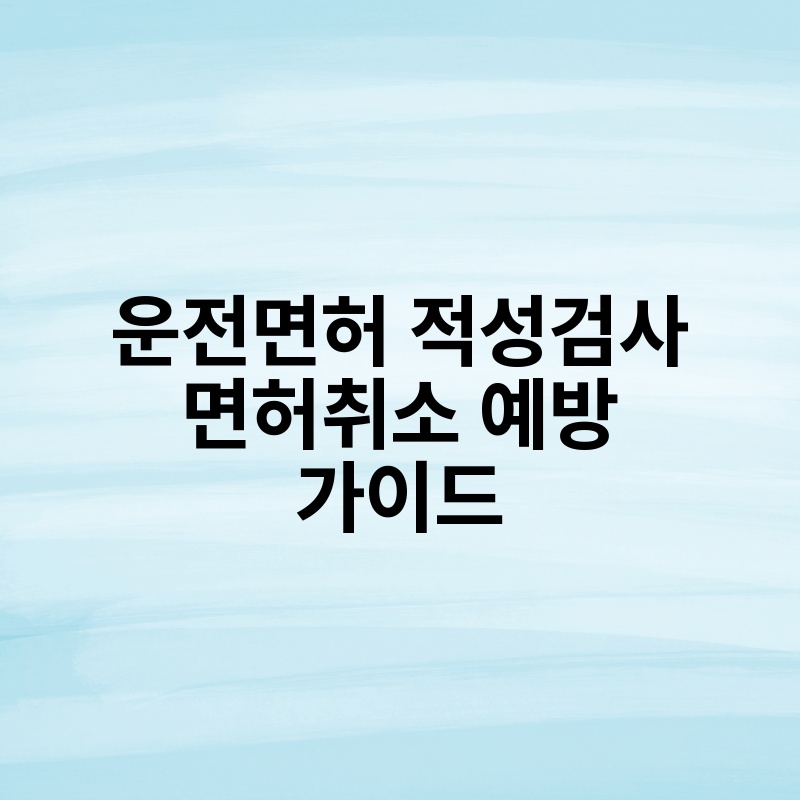 운전면허 적성검사 면허취소 예방 가이드