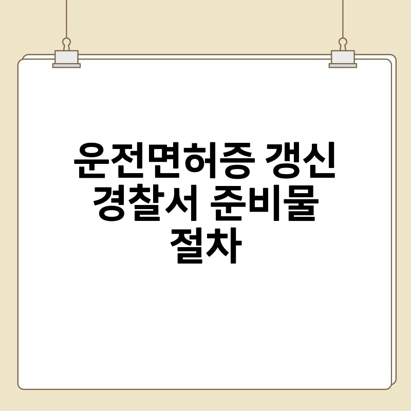 운전면허증 갱신 경찰서 준비물 절차