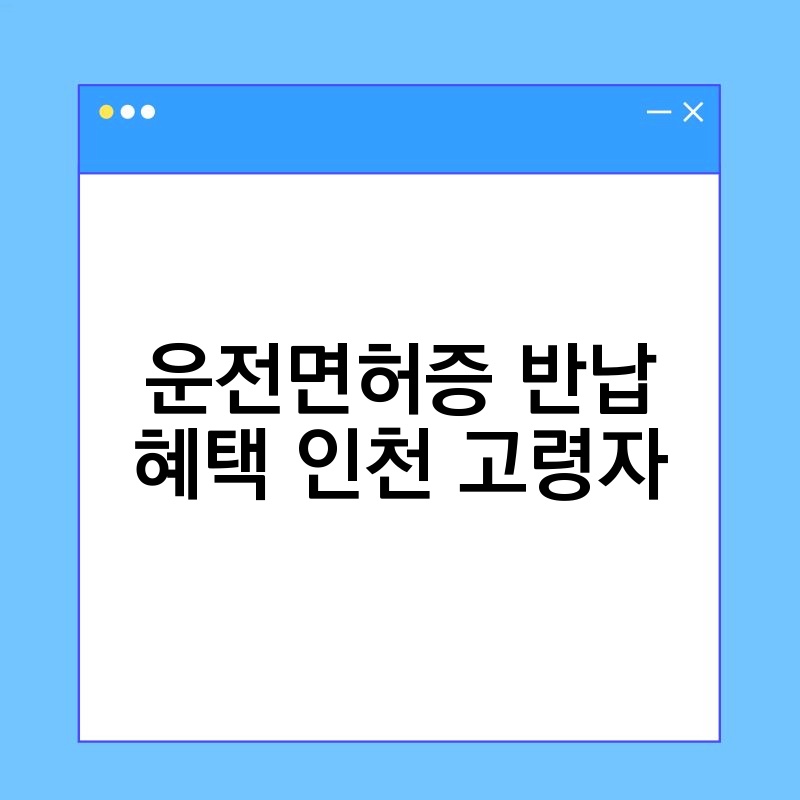 운전면허증 반납 혜택 인천 고령자