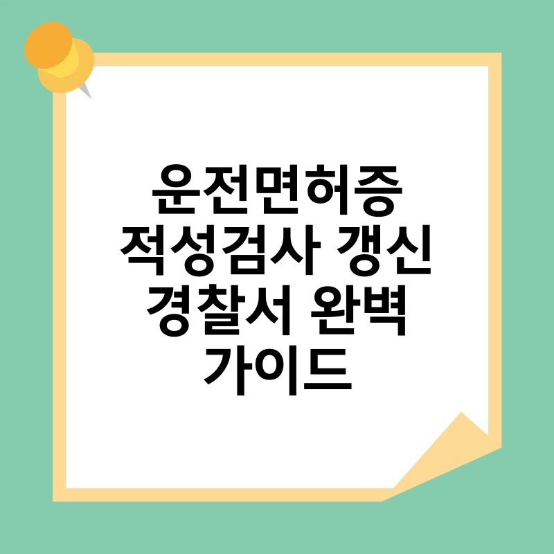운전면허증 적성검사 갱신 경찰서 완벽 가이드
