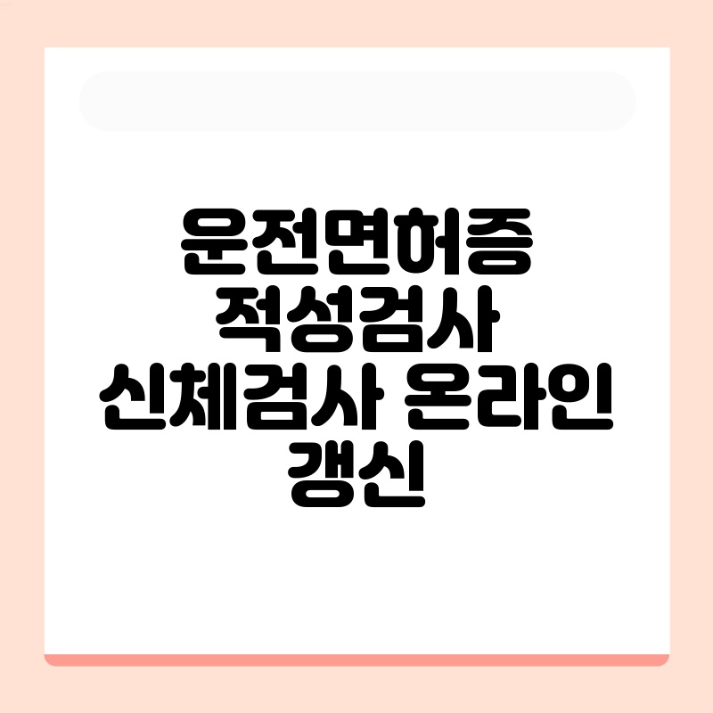 운전면허증 적성검사 신체검사 온라인 갱신