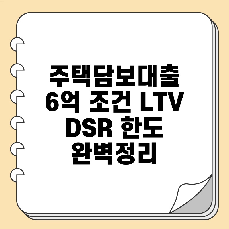 주택담보대출 6억 조건 LTV DSR 한도 완벽정리
