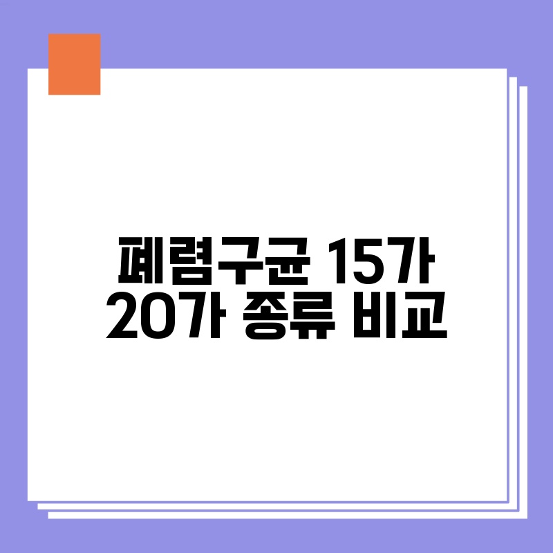 폐렴구균 15가 20가 종류 비교
